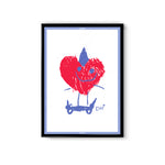 Frankie Heart A3 Poster - White