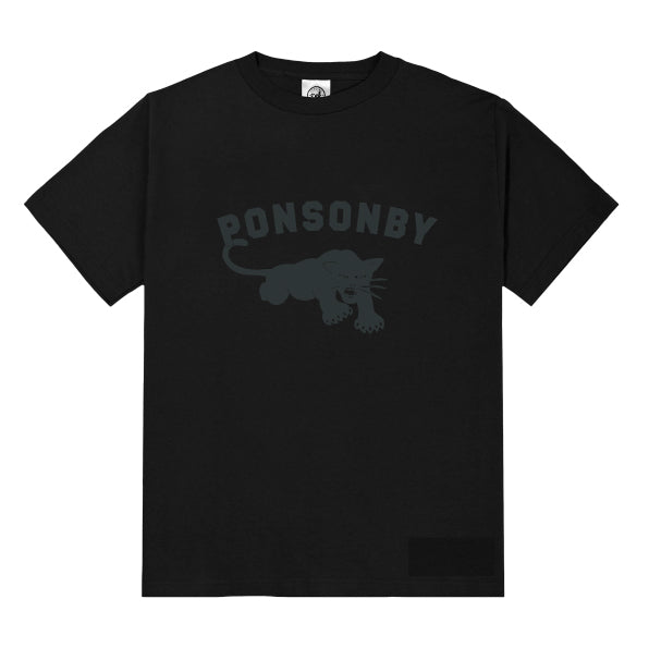 Ponsonby Panther  Tee - Black on Black