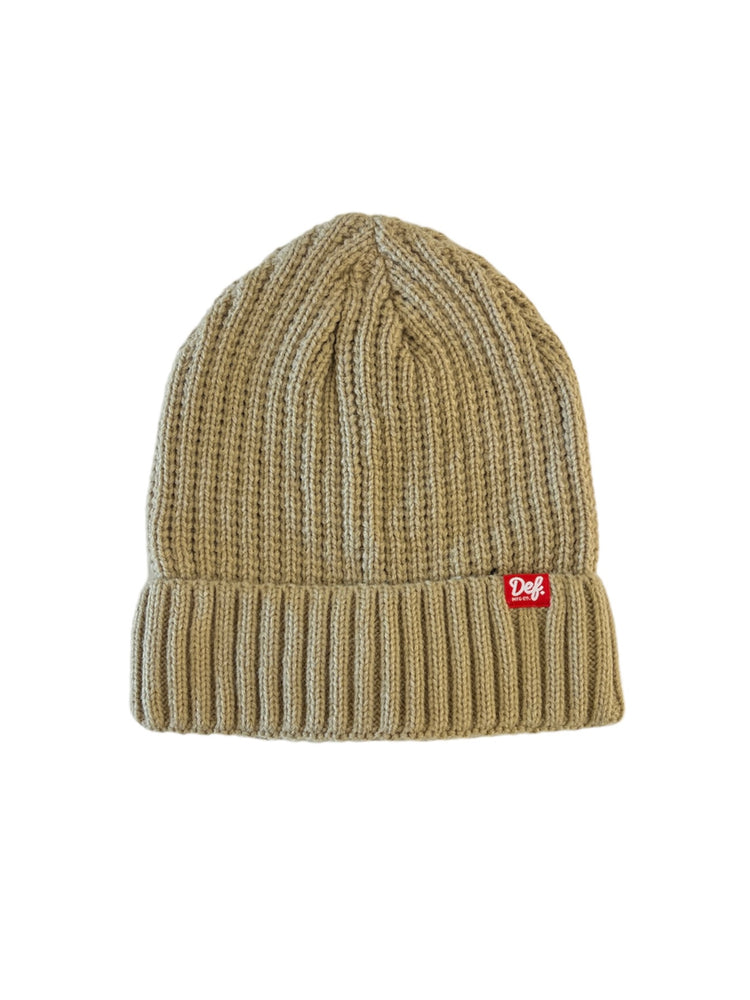 Def Pip Fisherman Ribbed Beanie - Beige