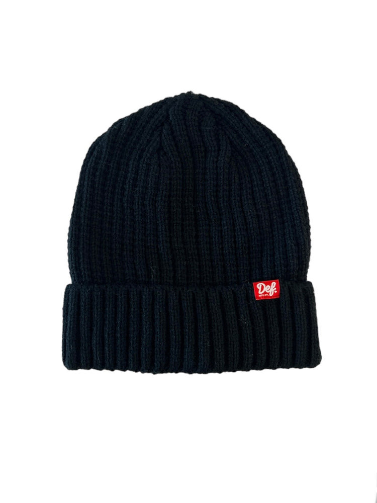 Def Pip Fisherman Ribbed Beanie - Black