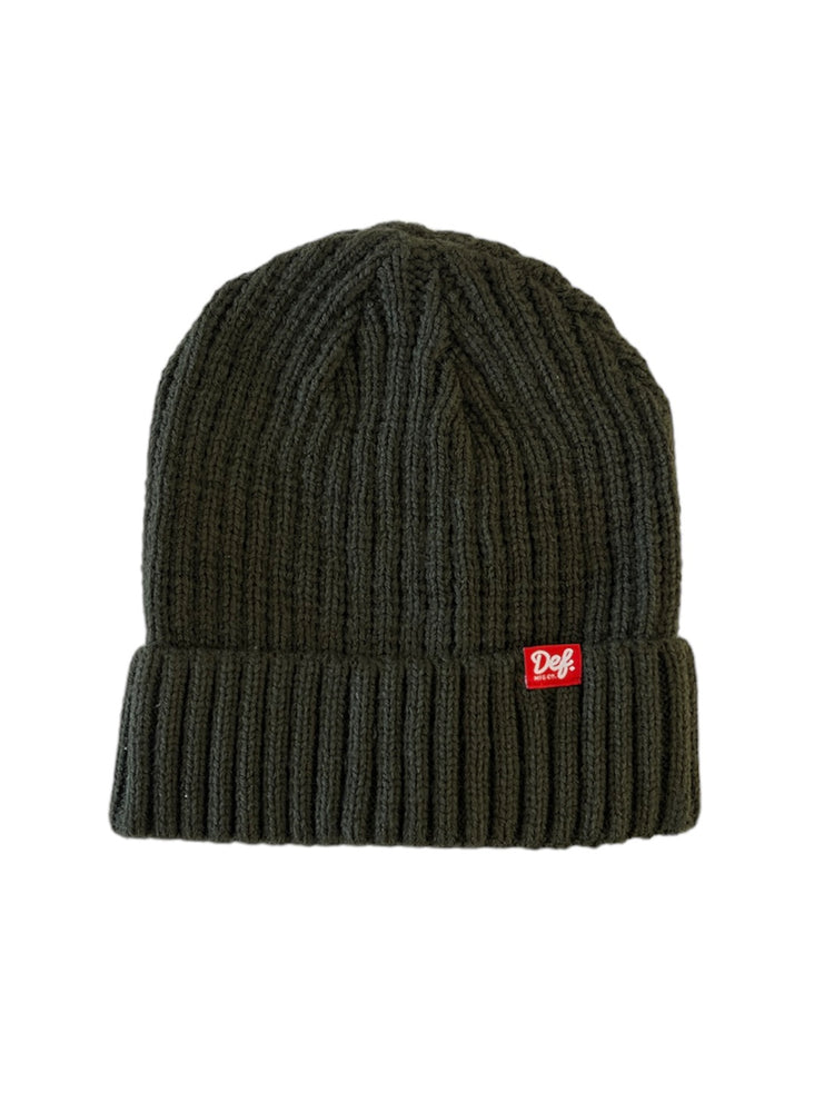 Def Pip Fisherman Ribbed Beanie - Olive