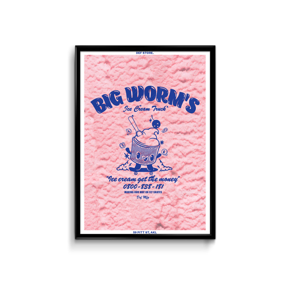 Def Big Worm's Ice Cream Poster - A3