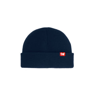 Def Pip Skull Fold Beanie  - Navy