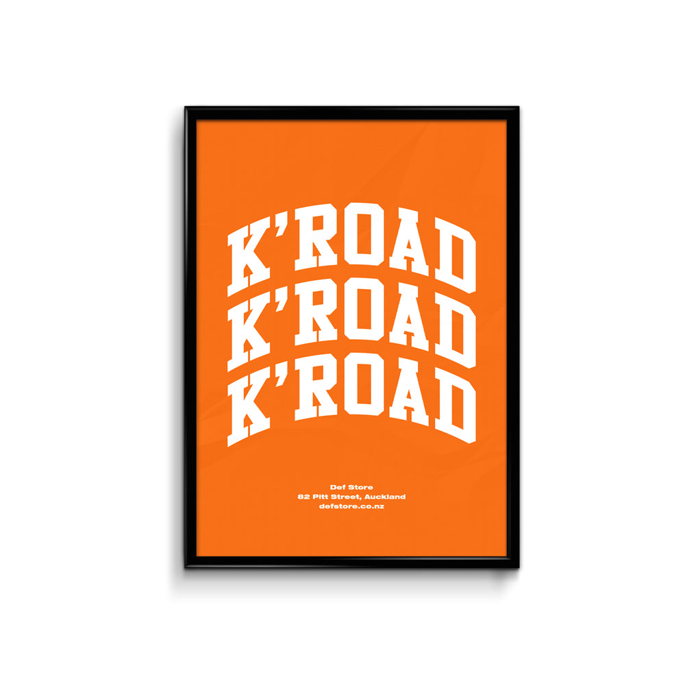 Def Store K'Road Arch Poster -A3 Orange