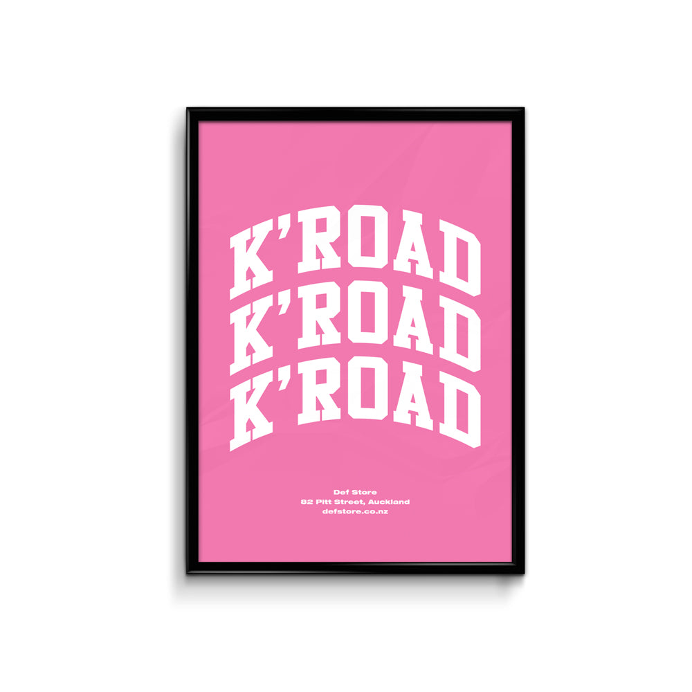 Def Store K'Road Arch Poster - A3 Pink