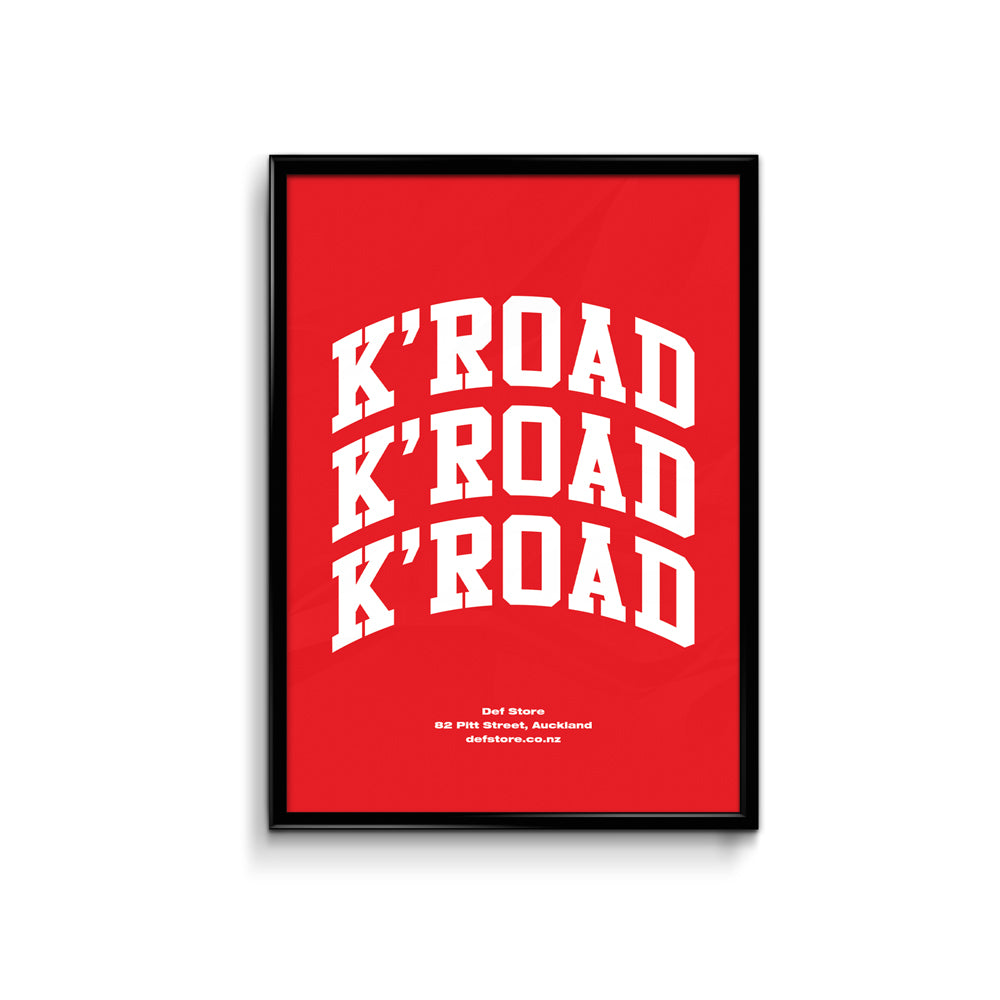Def Store K'Road Arch Poster - A3 Red