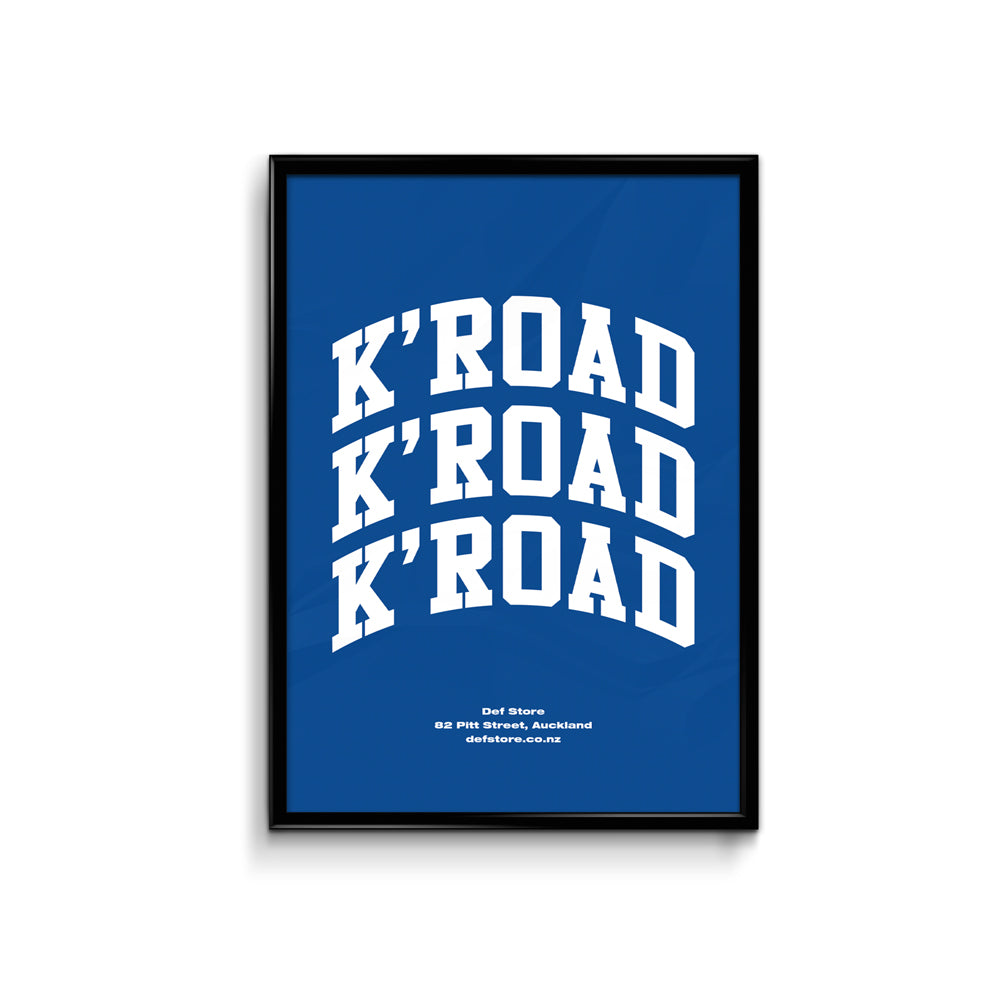 Def Store K'Road Arch Poster - A3 Royal Blue