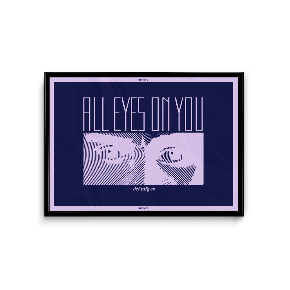Eyes On You A3 Poster - Navy