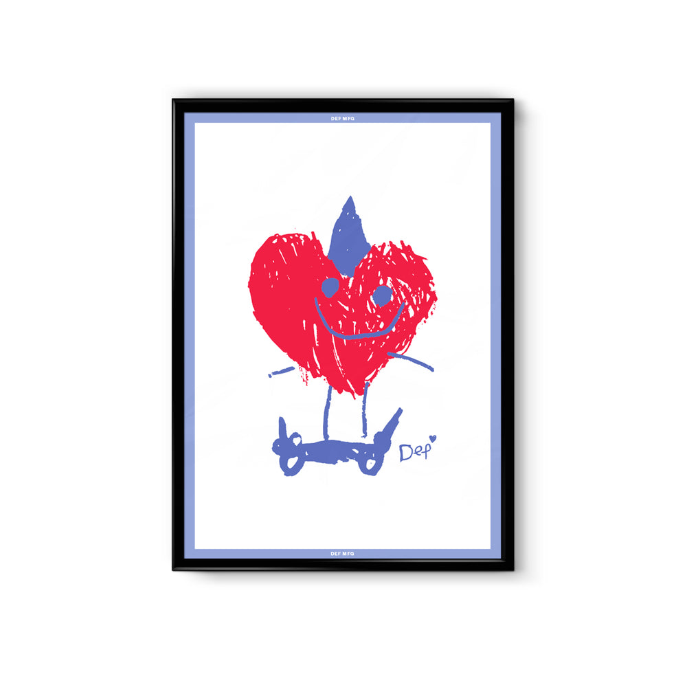 Frankie Heart A3 Poster - White