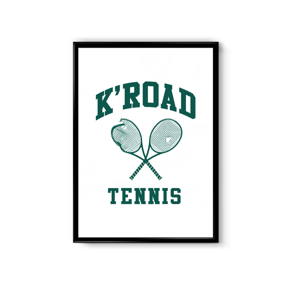 K'Road Tennis A3 Poster - White
